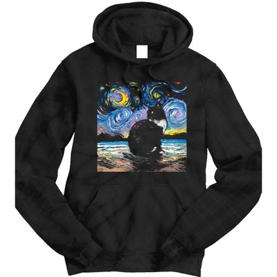 Black Tuxedo Cat Night 2 Tie Dye Hoodie