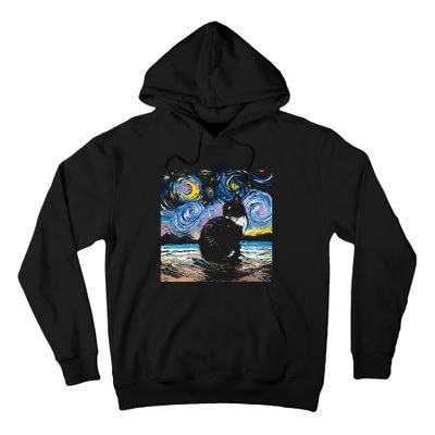 Black Tuxedo Cat Night 2 Tall Hoodie