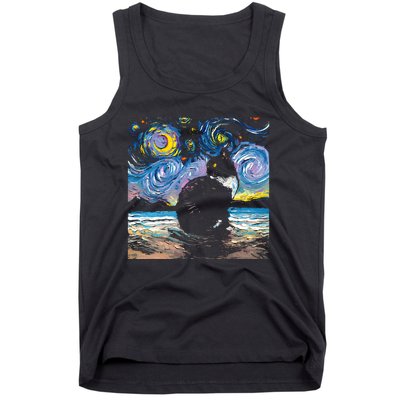 Black Tuxedo Cat Night 2 Tank Top