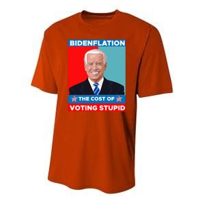 Bidenflation The Cost Of Voting Stupid Funny Joe Biden Youth Performance Sprint T-Shirt