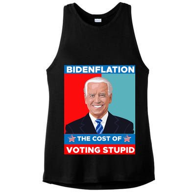 Bidenflation The Cost Of Voting Stupid Funny Joe Biden Ladies PosiCharge Tri-Blend Wicking Tank