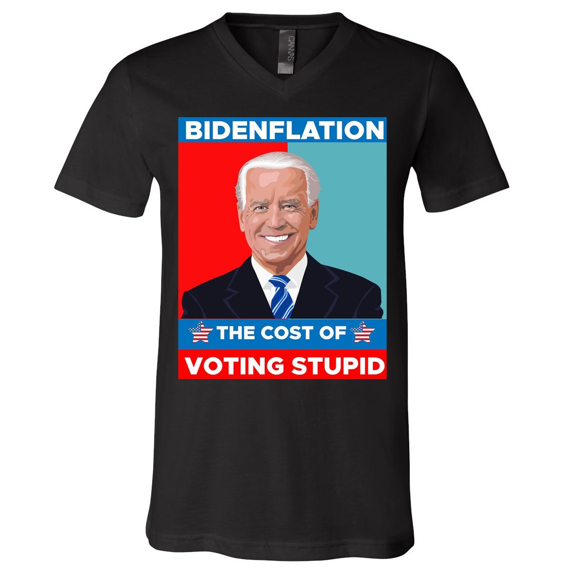 Bidenflation The Cost Of Voting Stupid Funny Joe Biden V-Neck T-Shirt