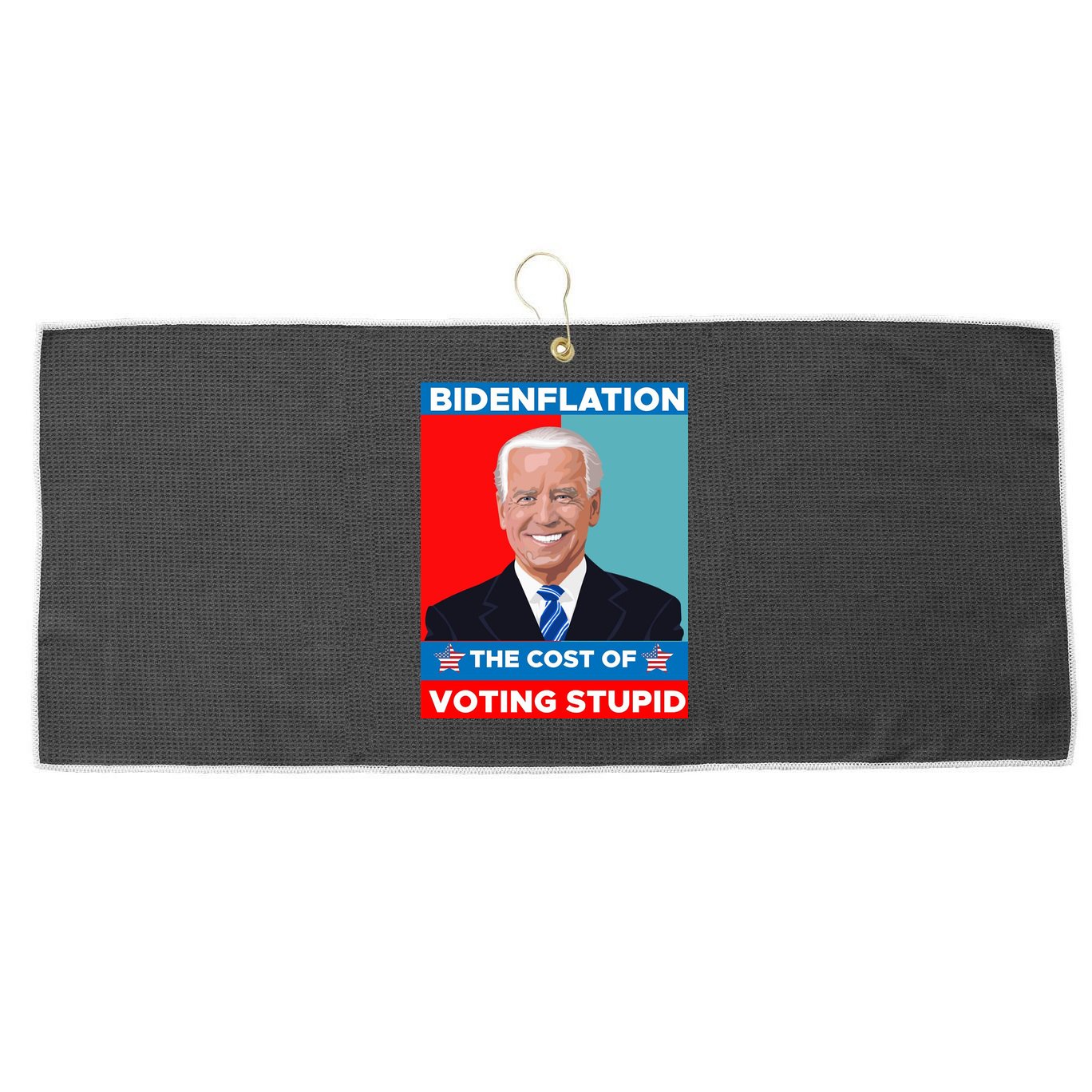 Bidenflation The Cost Of Voting Stupid Funny Joe Biden Large Microfiber Waffle Golf Towel