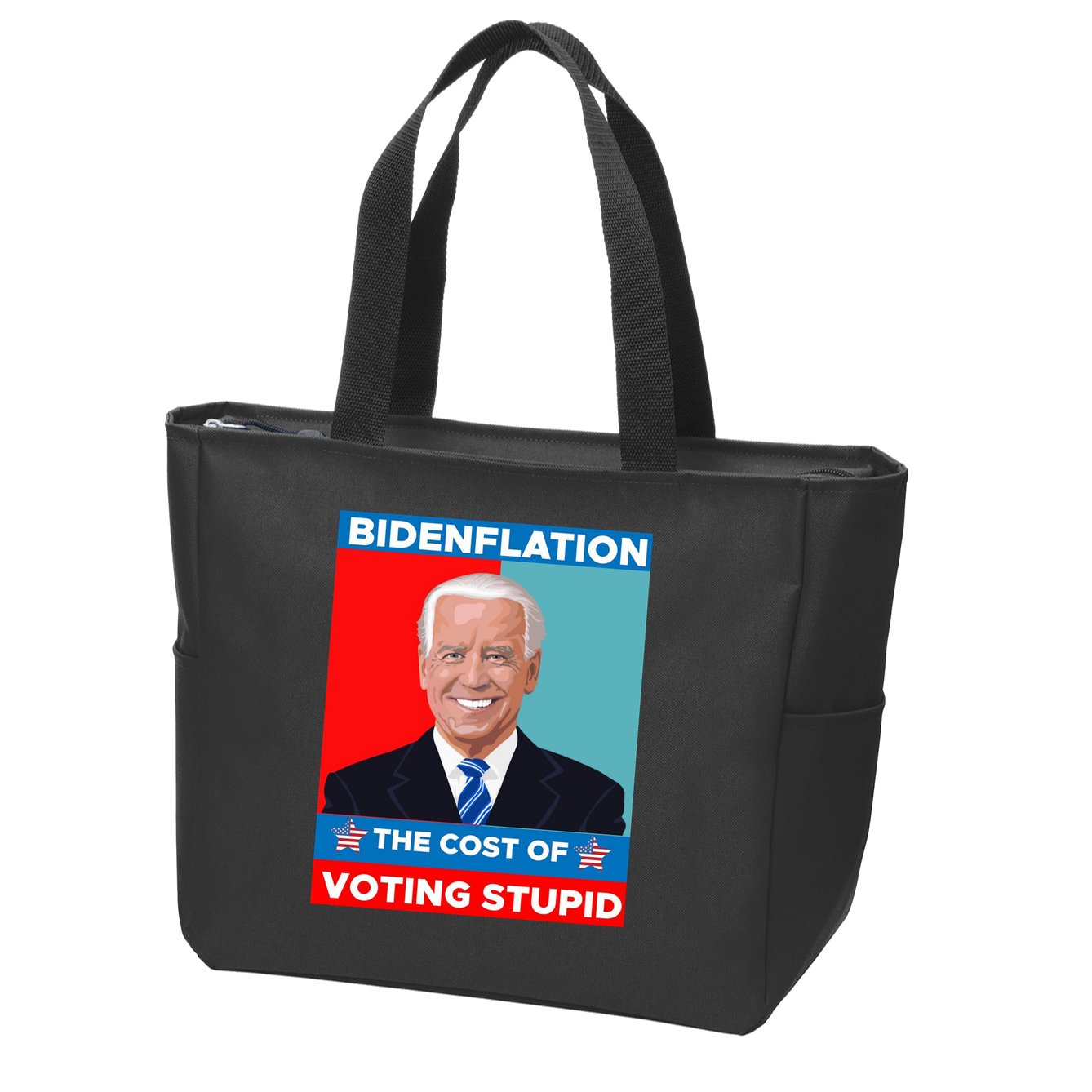 Bidenflation The Cost Of Voting Stupid Funny Joe Biden Zip Tote Bag