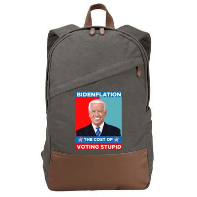 Bidenflation The Cost Of Voting Stupid Funny Joe Biden Cotton Canvas Backpack