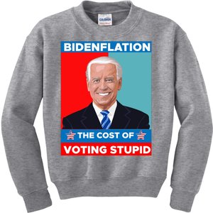 Bidenflation The Cost Of Voting Stupid Funny Joe Biden Kids Sweatshirt