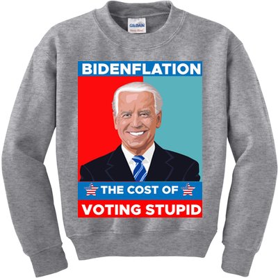 Bidenflation The Cost Of Voting Stupid Funny Joe Biden Kids Sweatshirt