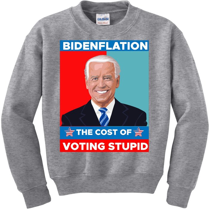 Bidenflation The Cost Of Voting Stupid Funny Joe Biden Kids Sweatshirt