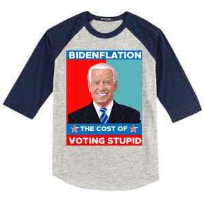 Bidenflation The Cost Of Voting Stupid Funny Joe Biden Kids Colorblock Raglan Jersey