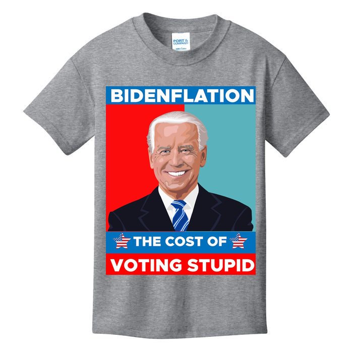 Bidenflation The Cost Of Voting Stupid Funny Joe Biden Kids T-Shirt