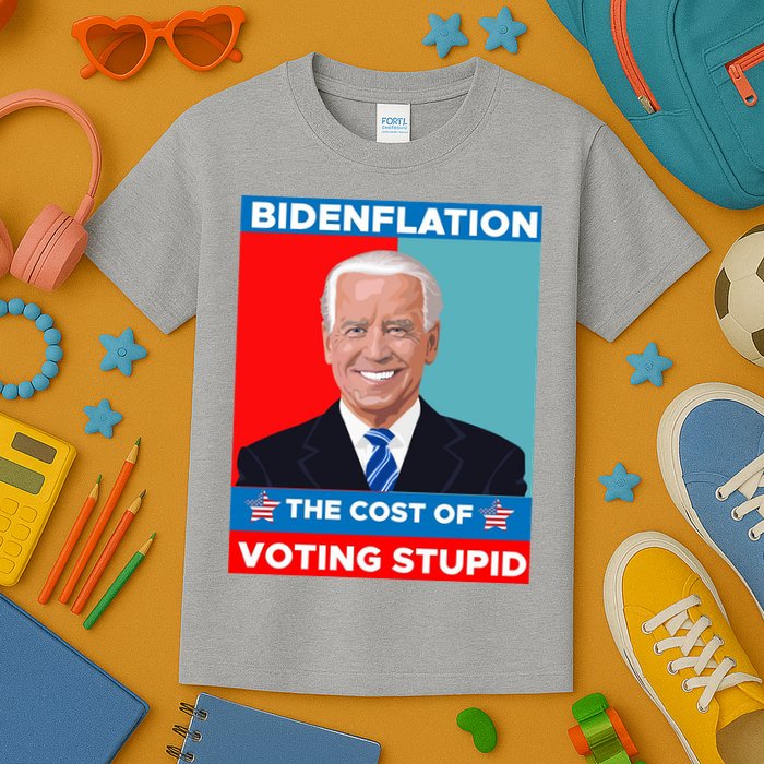 Bidenflation The Cost Of Voting Stupid Funny Joe Biden Kids T-Shirt