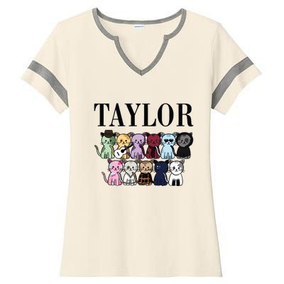 Birthday Taylor Cat Lover Ladies Halftime Notch Neck Tee