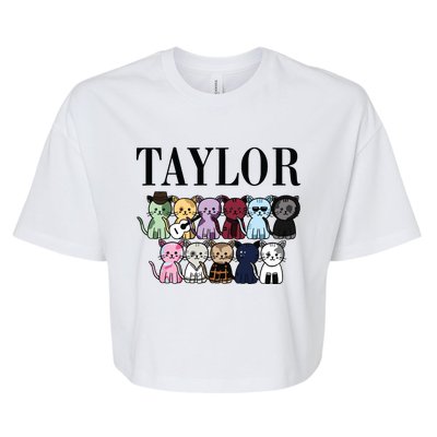 Birthday Taylor Cat Lover Bella+Canvas Jersey Crop Tee