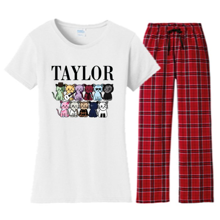 Birthday Taylor Cat Lover Women's Flannel Pajama Set