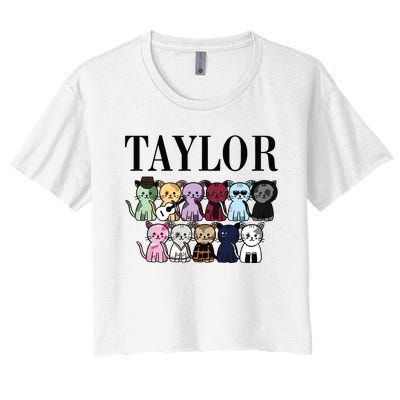 Birthday Taylor Cat Lover Women's Crop Top Tee