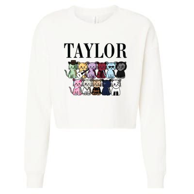 Birthday Taylor Cat Lover Cropped Pullover Crew