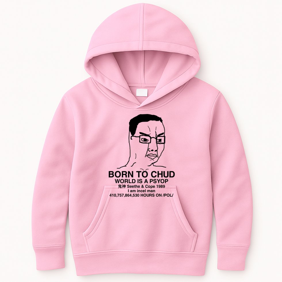Born To Chud World Is A Psyop Seethe & Cope 1989 Kids Hoodie