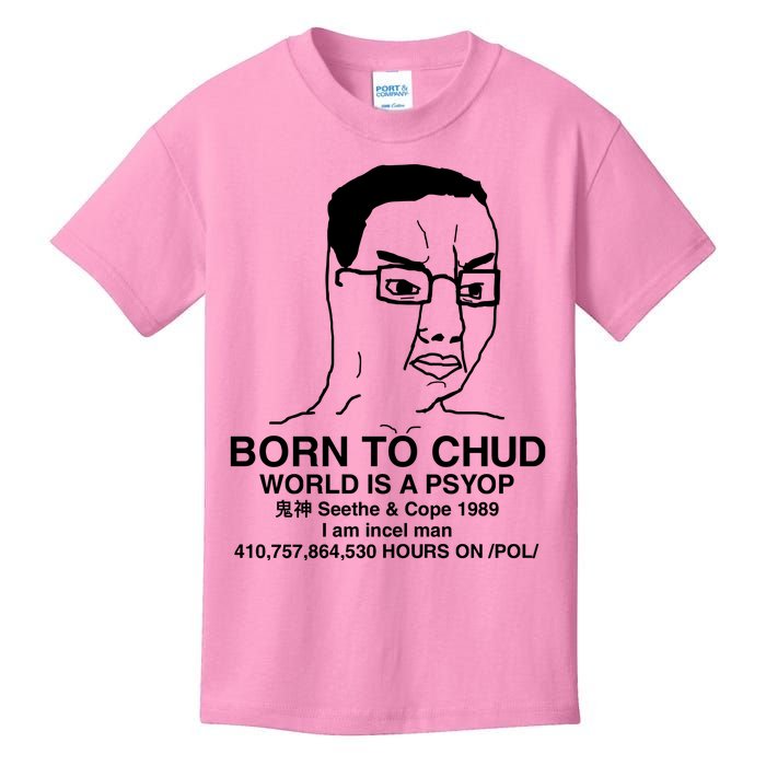 Born To Chud World Is A Psyop Seethe & Cope 1989 Kids T-Shirt