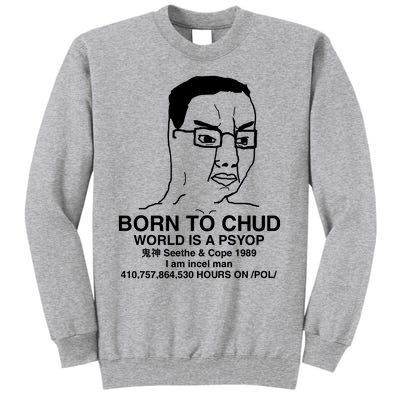 Born To Chud World Is A Psyop Seethe & Cope 1989 Tall Sweatshirt