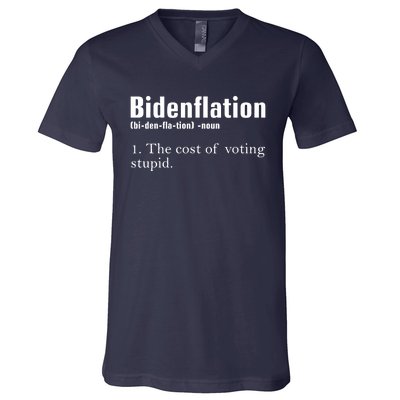 Bidenflation The Cost Of Voting Stupid Definition Anti Biden V-Neck T-Shirt