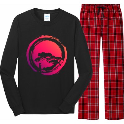 Bonsai Tree Circle Japanese Art Meditation Samurai Buddhist Gift Long Sleeve Pajama Set