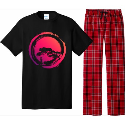 Bonsai Tree Circle Japanese Art Meditation Samurai Buddhist Gift Pajama Set