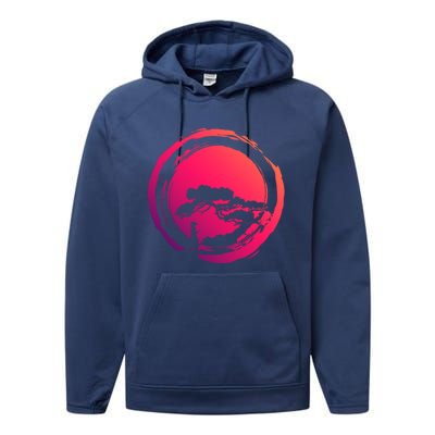 Bonsai Tree Circle Japanese Art Meditation Samurai Buddhist Gift Performance Fleece Hoodie