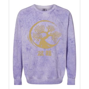 Bonsai Tree Circle Japanese Art Meditation Yoga Buddhist Gift Colorblast Crewneck Sweatshirt