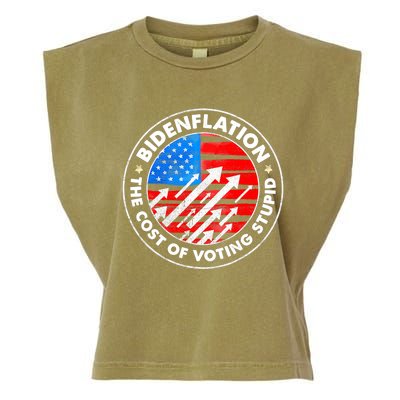 Bidenflation The Cost Of Voting Stupid Joe Biden Inflation Garment-Dyed Women's Muscle Tee