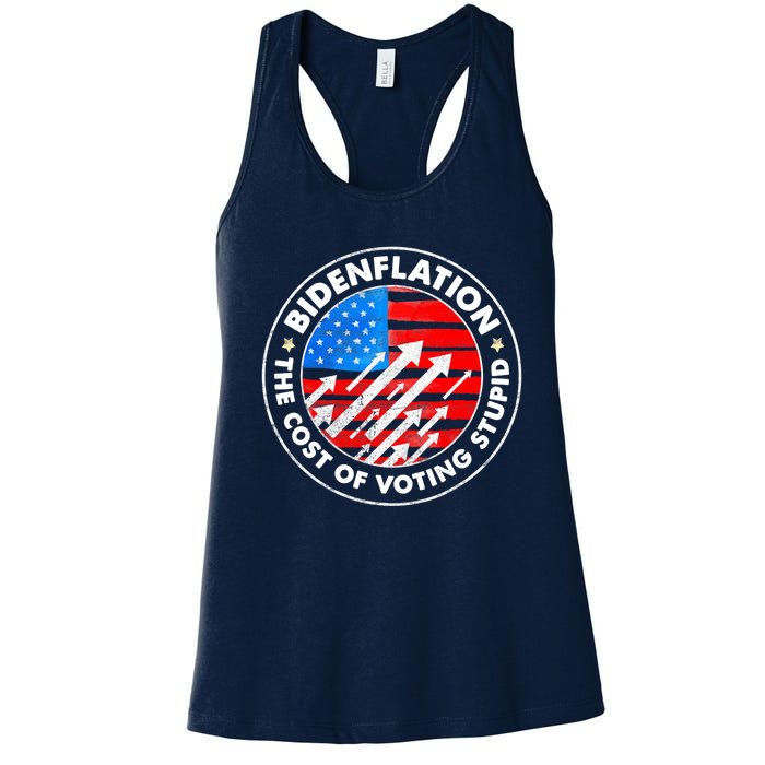 Bidenflation The Cost Of Voting Stupid Joe Biden Inflation Women's Racerback Tank