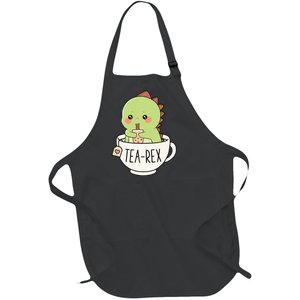 Boba Tearex Cute Trex Dinosaur Lover Kawaii Funny Dino Pun Full-Length Apron With Pockets