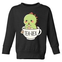 Boba Tearex Cute Trex Dinosaur Lover Kawaii Funny Dino Pun Toddler Sweatshirt