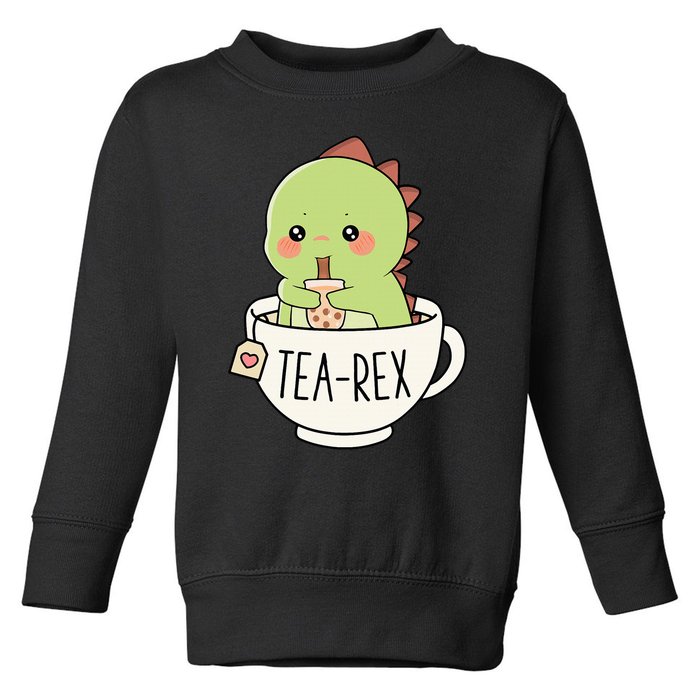 Boba Tearex Cute Trex Dinosaur Lover Kawaii Funny Dino Pun Toddler Sweatshirt