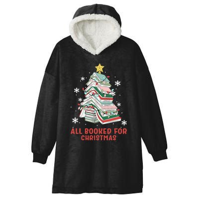 Book Tree Christmas Reading All Booked For Christmas  Hooded Wearable Blanket