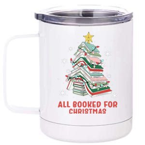 Book Tree Christmas Reading All Booked For Christmas  12 oz Stainless Steel Tumbler Cup