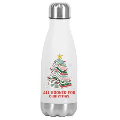 Book Tree Christmas Reading All Booked For Christmas  Stainless Steel Insulated Water Bottle