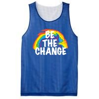 Be The Change Positive Thinking Motivational Quote Gift Mesh Reversible Basketball Jersey Tank