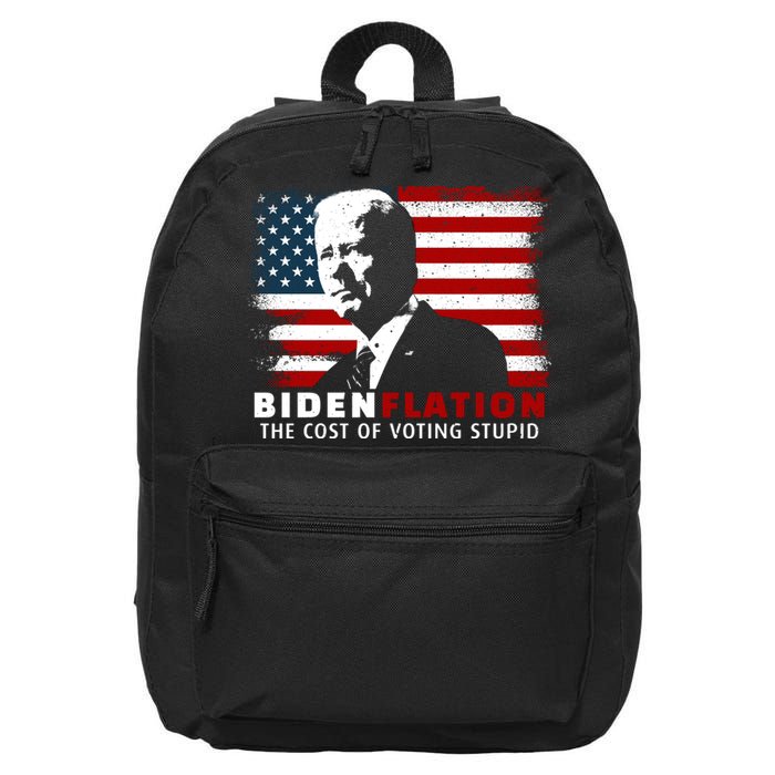 BidenFlation The Cost Of Voting Stupid Biden Flation 16 in Basic Backpack