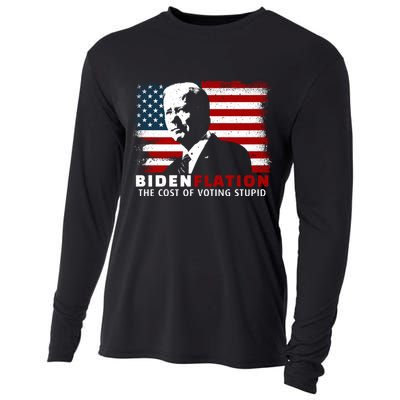 BidenFlation The Cost Of Voting Stupid Biden Flation Cooling Performance Long Sleeve Crew