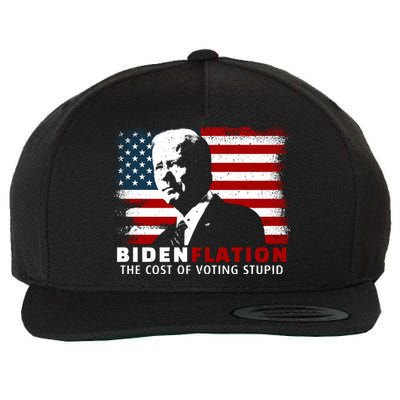 BidenFlation The Cost Of Voting Stupid Biden Flation Wool Snapback Cap