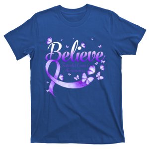 Believe Testicular Cancer Awareness Butterfly Gift T-Shirt