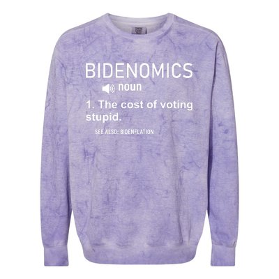 Bidenomics The Cost Of Voting Stupid Colorblast Crewneck Sweatshirt