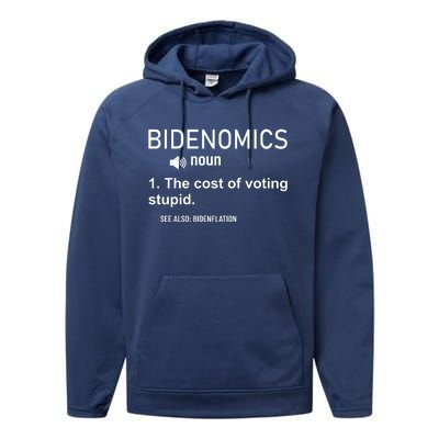 Bidenomics The Cost Of Voting Stupid Performance Fleece Hoodie