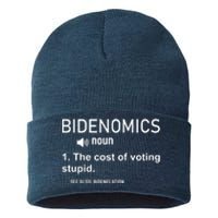 Bidenomics The Cost Of Voting Stupid Sustainable Knit Beanie