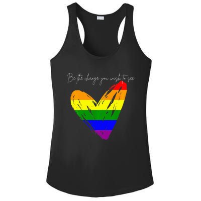 Be The Change You Wish To See Ladies PosiCharge Competitor Racerback Tank