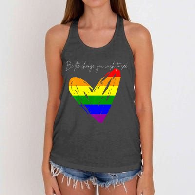 Be The Change You Wish To See Women's Knotted Racerback Tank