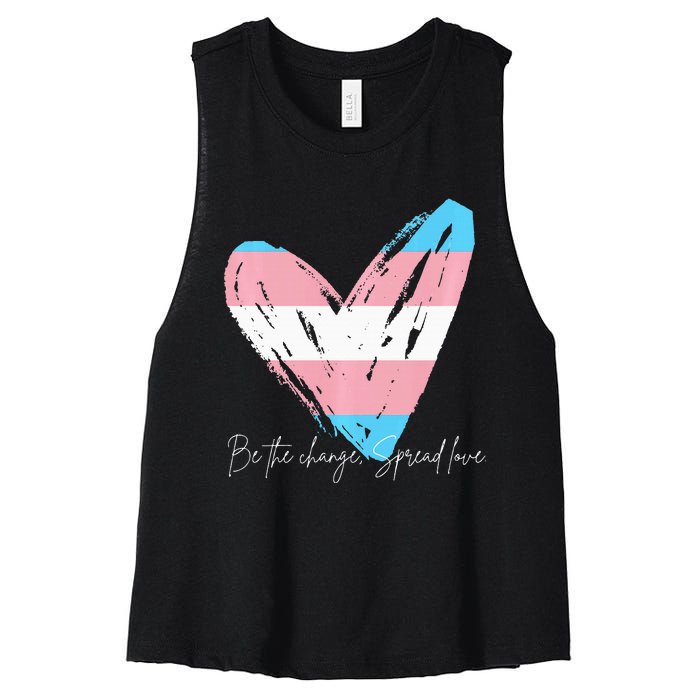 Be The Change Spread Love Women's Racerback Cropped Tank