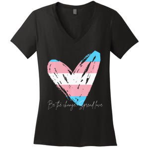 Be The Change Spread Love Women's V-Neck T-Shirt