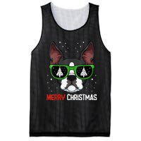 Boston Terrier Christmas Pajama Dog Sunglasses XMas Tree Mesh Reversible Basketball Jersey Tank