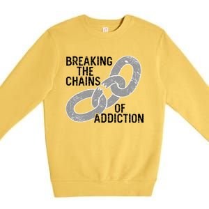 Breaking The Chains Of Addiction Aa Na Clean Sober Recovery Gift Premium Crewneck Sweatshirt